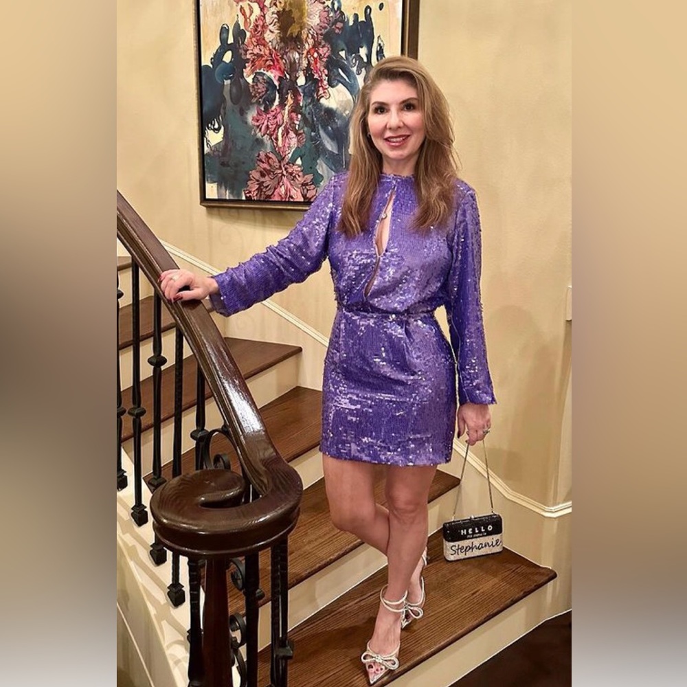 Sabina Musayev purple sequin dress.  Small